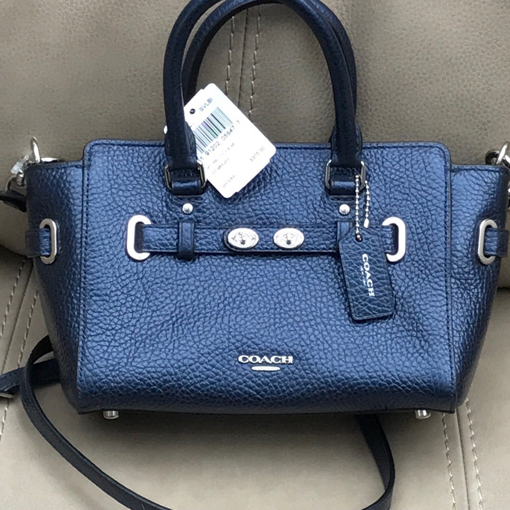 NWT Coach Metallic Blue Crossbody